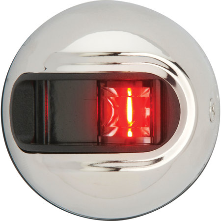 ATTWOOD Attwood NV3012SSR-7 Sidelights Vertical - Port, Red/Stainless NV3012SSR-7